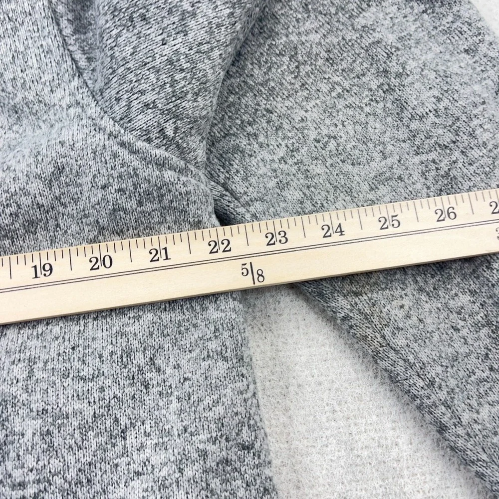 LL‎ Bean Sweater Men Large Gray Pullover Snap T Fleece Slightly Fitted Heather